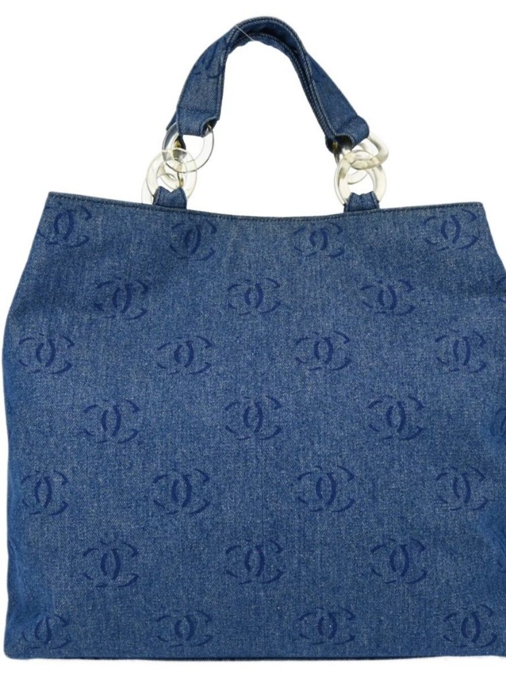 Chanel Blue Denim Tote Handbag 153285